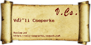 Váli Cseperke névjegykártya